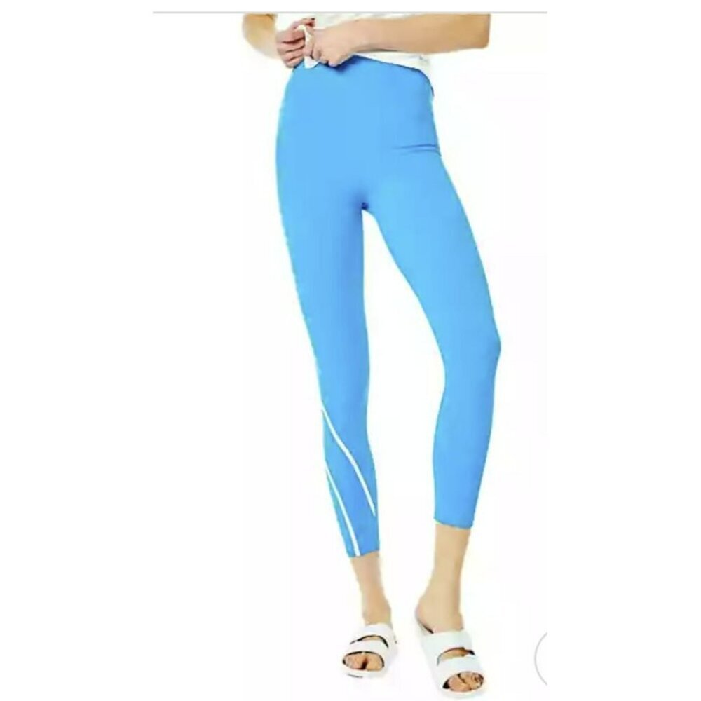 Addison Bay Size L Blue Wave Stripe Leggings Athleisure Pants NWT